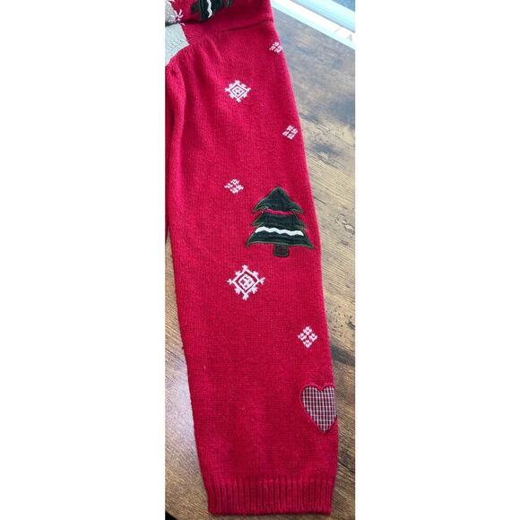 KarenScott Womens XL Red Embroidery Christmas Theme Wool Blend Party/Holiday - Picture 7 of 11